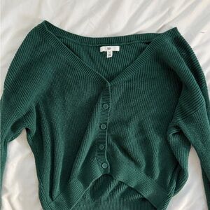 BP Deep Green Button-Up Cardigan